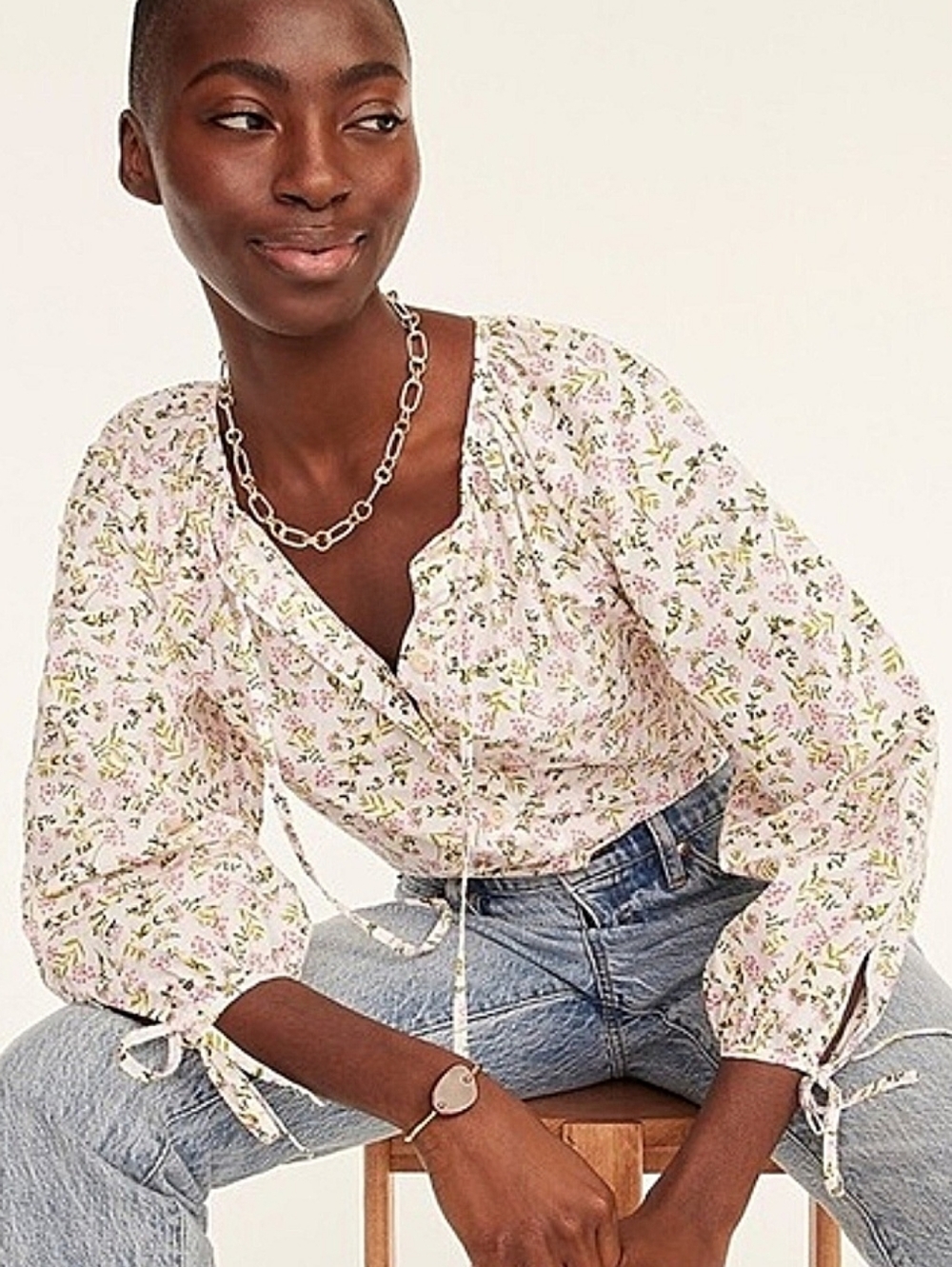 J.crew Cotton Poplin Medow Floral Top